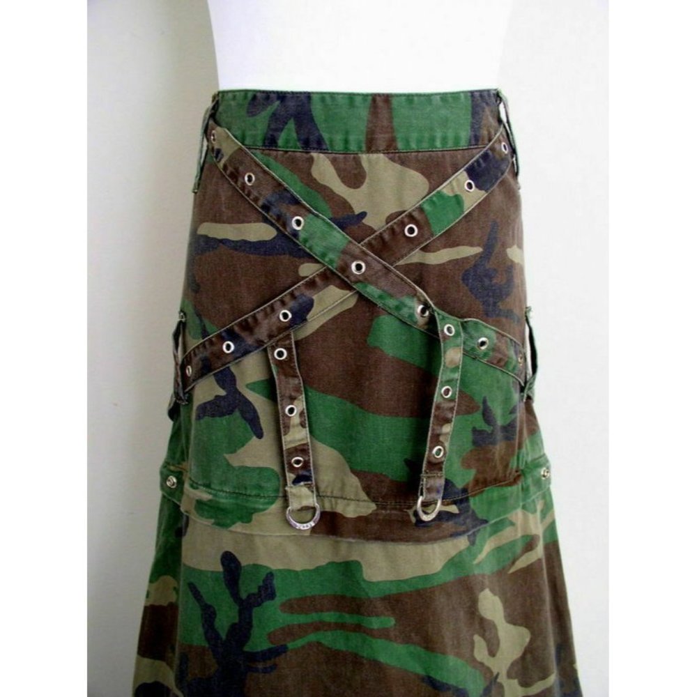 Vintage Tripp NYC Daang Goodman Camo Skirt Zip Off - Picture 4 of 12